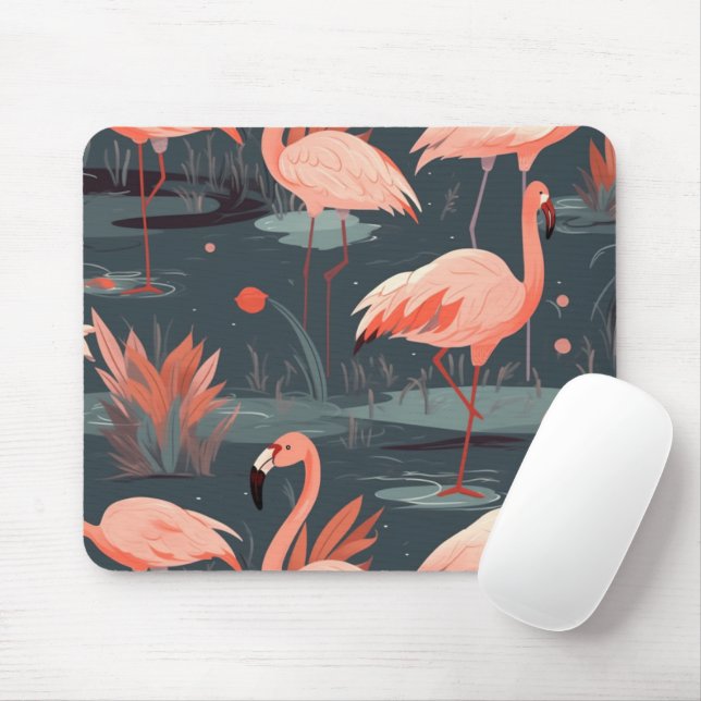 Rosa Flamingoes i Vatten Musmatta (Med mus)