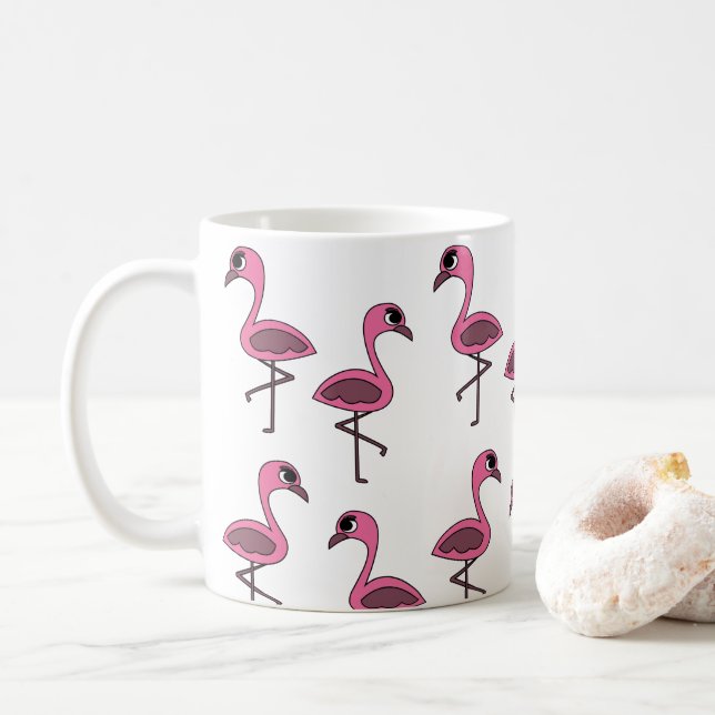 Rosa flamingofågel kaffemugg (Med munk)