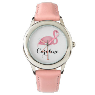 Rosa flamingoflicka klocka