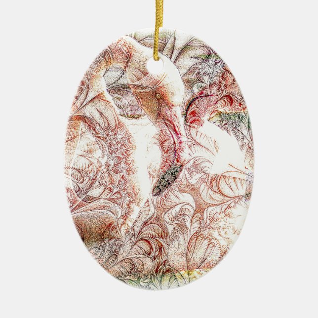 Rosa Flamingokonst Julgransprydnad Keramik (Framsidan)