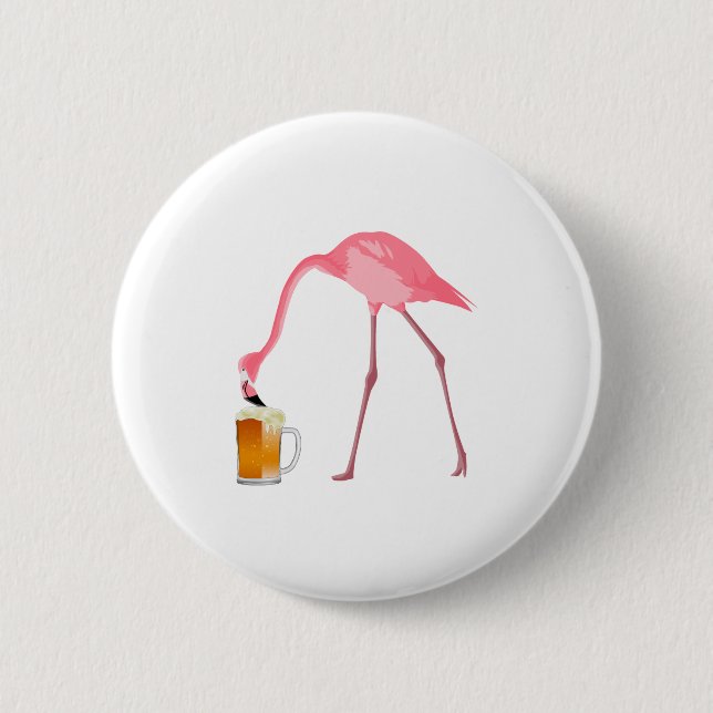 Rosa Flamingoölälskare Knapp (Framsida)