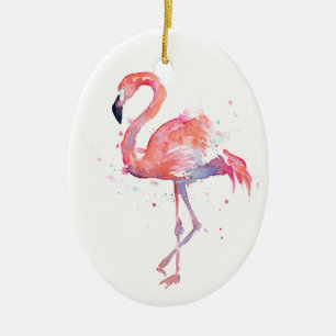 Rosa Flamingoprydnad Julgransprydnad Keramik
