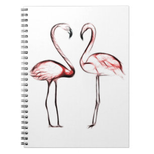 Rosa flamingor Flamingo Tropisk Anteckningsbok Med Spiral