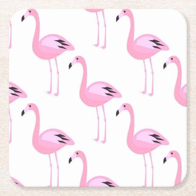 Rosa Flamingos 2 2 Underlägg Papper Kvadrat (Framsidan)
