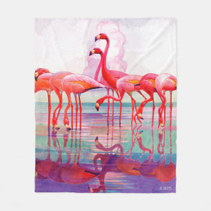 Rosa Flamingos av Francis Lee Jacques Fleecefilt