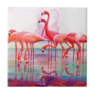 Rosa Flamingos av Francis Lee Jacques Kakelplatta