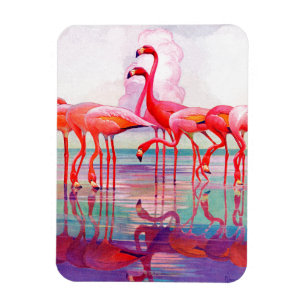 Rosa Flamingos av Francis Lee Jacques Magnet