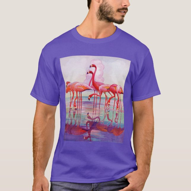 Rosa Flamingos av Francis Lee Jaques Tee Shirt (Framsida)