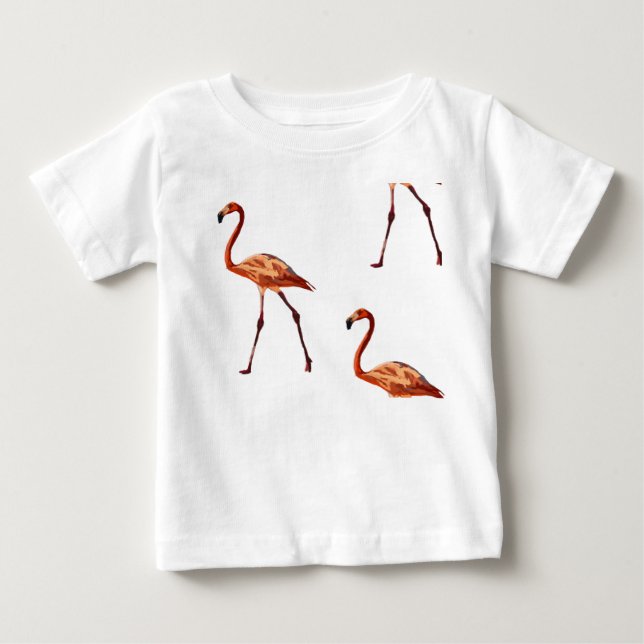 Rosa Flamingos Baby Bra Jersey T-Shirt (Framsida)