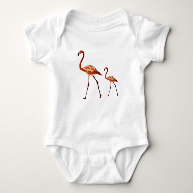 Rosa Flamingos Baby Jersey Bodykostym Tröja (Framsida)