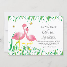 Rosa Flamingos Baby Shower Inbjudan