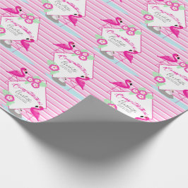 Rosa flamingos babydusch mönster grafik papper presentpapper