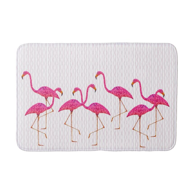 Rosa Flamingos Bath Mat Badrumsmatta (Framsidan)