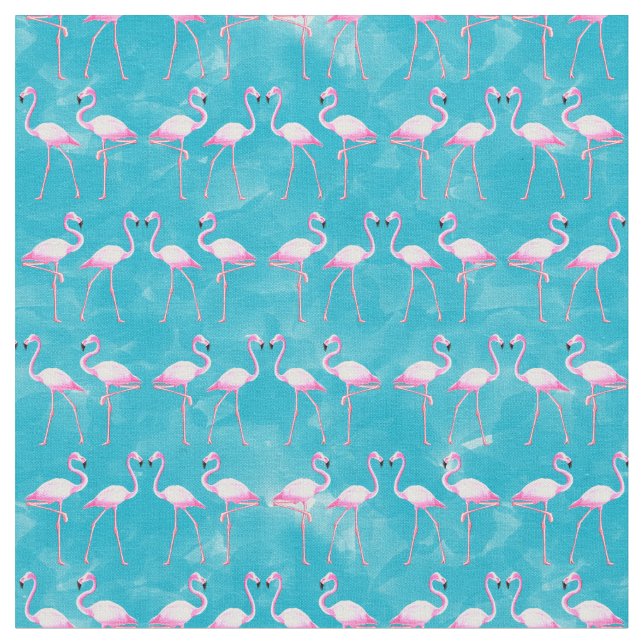 Rosa Flamingos Beach-sommaren Tyg (Närbild)