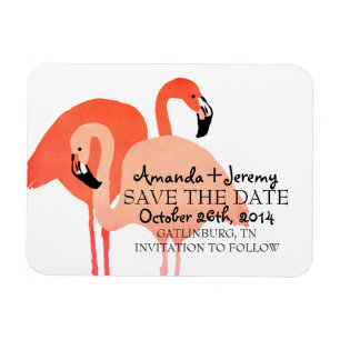 Rosa Flamingos Beach sparar datum Magnet