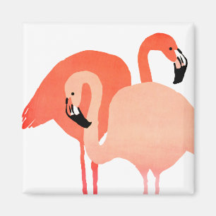 Rosa Flamingos Beach Wedding Magnet