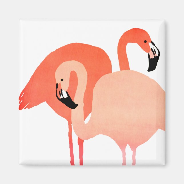 Rosa Flamingos Beach Wedding Magnet (Framsidan)