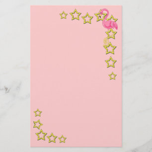 Rosa Flamingos Brevpapper