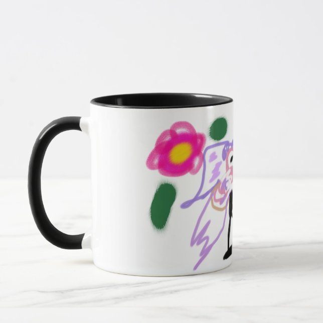 Rosa flamingos bröllop  mugg (Vänster)