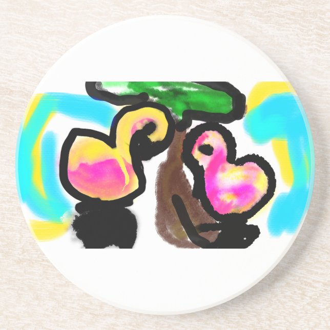 Rosa flamingos Bröllop Underlägg (Framsidan)