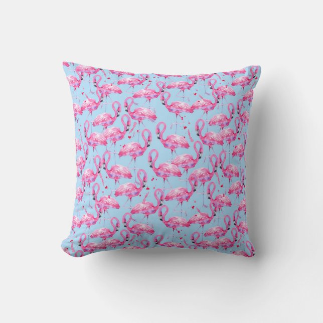 Rosa Flamingos Dekorativ kudde (Framsida)