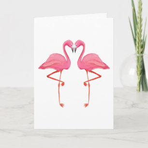 Rosa flamingos FLAMINGO HJÄRTA Glad årsdag Kort