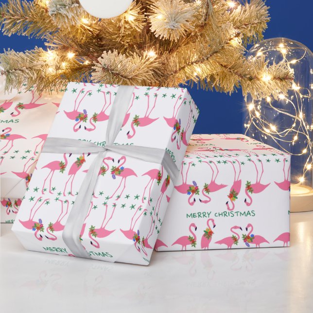 Rosa Flamingos God jul Mönster Presentpapper (Helgdagar)