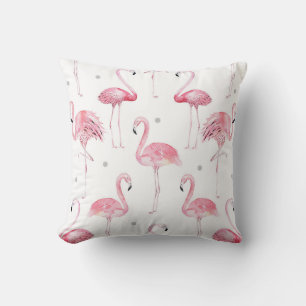 Rosa flamingos grå prickar chic minimalistisk anpa kudde