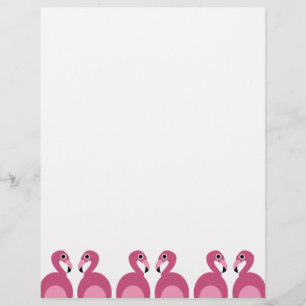 Rosa Flamingos Gräns - Letterhead Stationery
