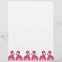Rosa Flamingos Gräns - Letterhead Stationery