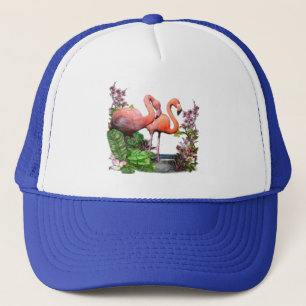 Rosa Flamingos & Grönt Plants Keps