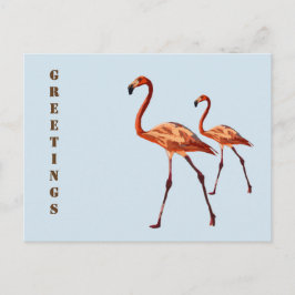 Rosa Flamingos Hälsning vykort