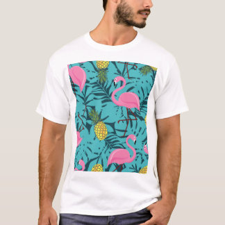 Rosa Flamingos Handflatan: Exotic Hawaii T Shirt