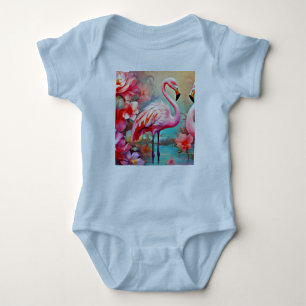 Rosa Flamingos i A Sjö med Flowers-20231 T Shirt