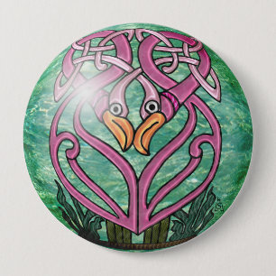 Rosa Flamingos i en Celtic fnurra Knapp