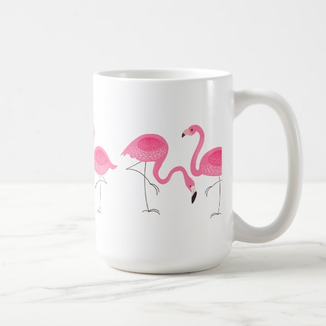 Rosa Flamingos Illustration Kaffemugg (Höger)