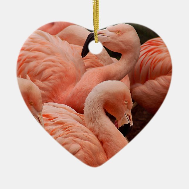 Rosa flamingos julgransprydnad keramik (Framsidan)