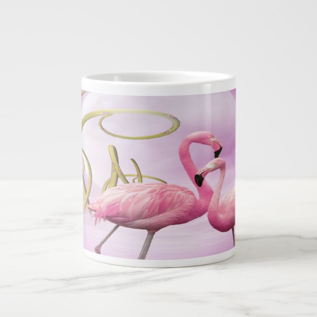 Rosa Flamingos Jumbo Mugg (Framsidan)