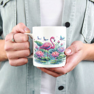 Rosa Flamingos Kaffemugg