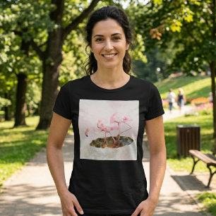 Rosa Flamingos Kamratskap i Akvarellkonst T Shirt