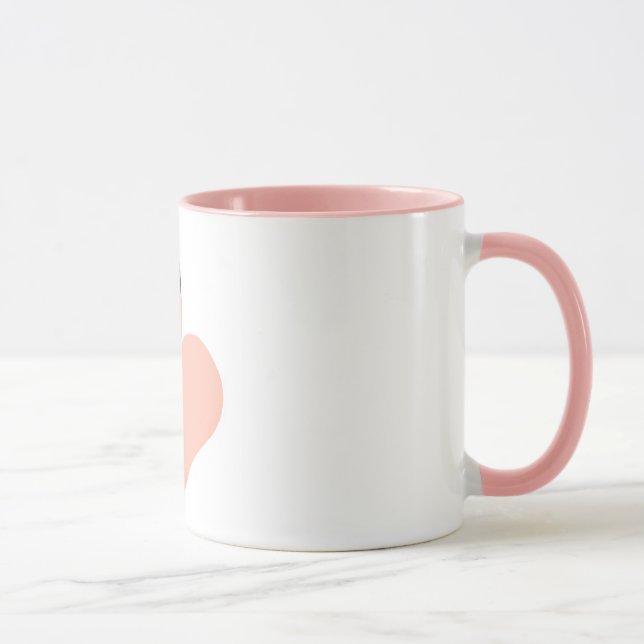 Rosa Flamingos Kärlek Circle Ornament, Flamingo Mugg (Höger)