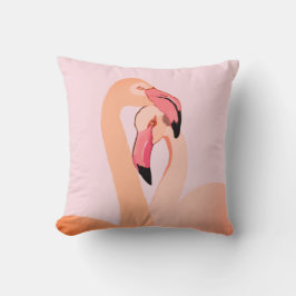 Rosa Flamingos Kärlek Throw Cushion, Flamingo Kudde