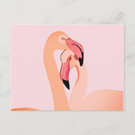 Rosa Flamingos Kärlek vykort