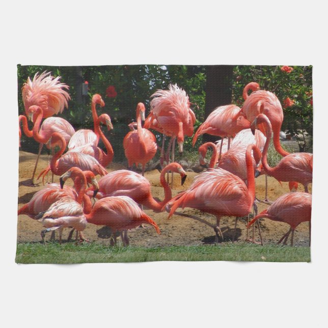 Rosa Flamingos Kökshandduk (Horisontell)