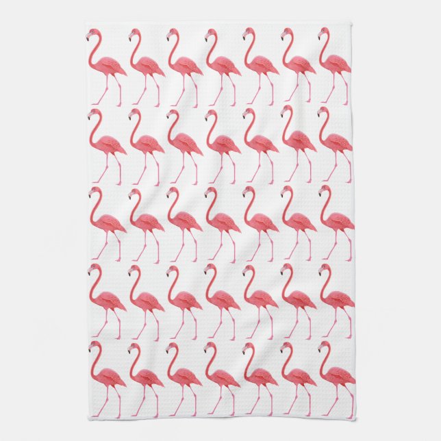 Rosa flamingos kökshandduk (Vertikal)
