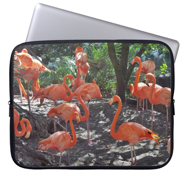 Rosa Flamingos Laptop Fodral (Framsidan)