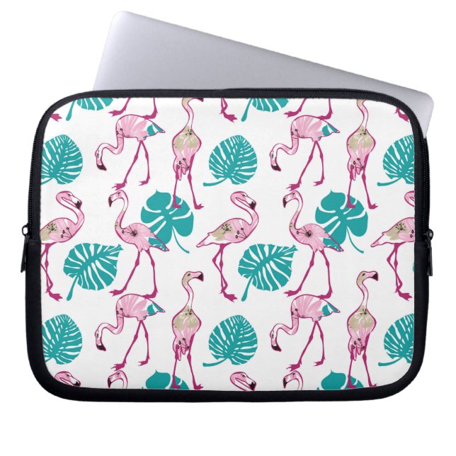 Rosa Flamingos Laptop Sleeve (Framsidan)