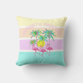 Rosa Flamingos med Handflatan, Namaste stränder, R Kudde