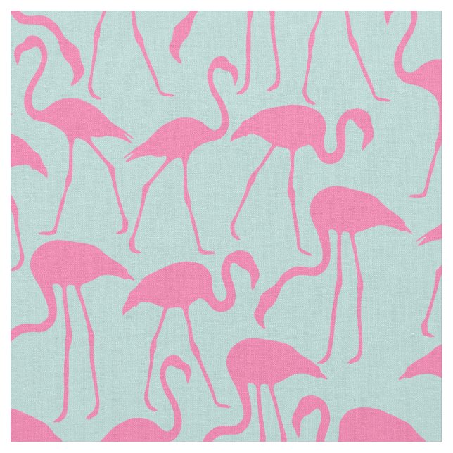 Rosa Flamingos Mönster Tyg (Närbild)