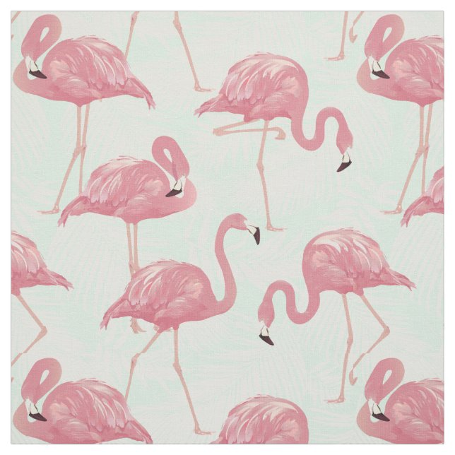 Rosa Flamingos Mönster väv Tyg (Provkarta)